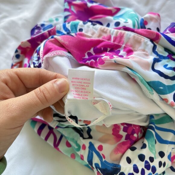 Aryeh Golf Skort Skirt Pink Floral Pull On Stretch Womens Size XL Pockets - Picture 8 of 9